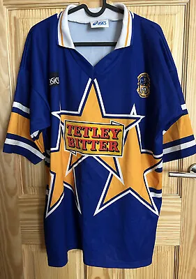 £25 • Buy Vintage Leeds Rhinos 1996 Home Rugby Shirt Asics Tetley Bitter Stars Large RLFC