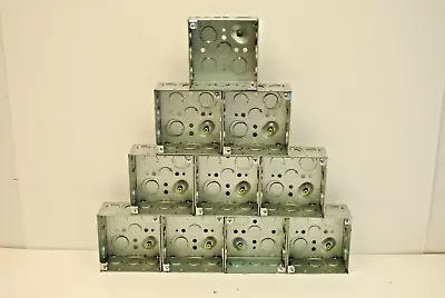 Lot Of 10 PCS 4  Square 2-1/8  Deep Steel Electrical Outlet Box 1/2  & 3/4  KO's • $31