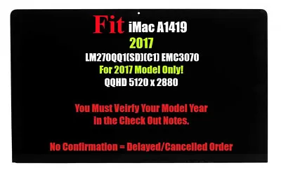 $459 • Buy 27  IPS 5K Retina Display For IMac A1419 EMC 3070 Screen Replacement Mid 2017