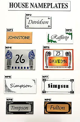 House Sign Plaque Personalised Name Plate Door Number New Flat Nameplate • £6
