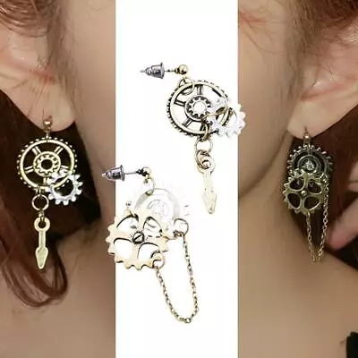  Steampunk Gear Earrings Rock Mechanical Ear Studs    • $7.15