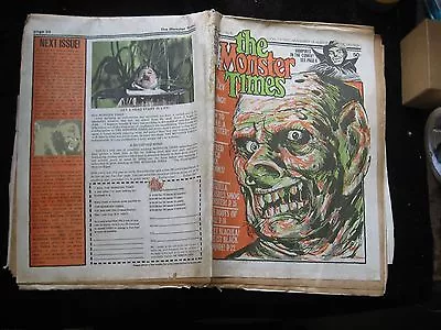 Vintage The Monster Times Volume 1 No 15 Newspaper Magazine Blacula Godzilla • $19.99