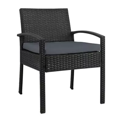 Gardeon Outdoor Dining Chairs Patio Furniture Rattan Lounge Chair Cushion Felix • $97.99