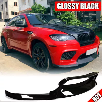 Glossy Black Front Bumper Lip Chin Spoiler Fit For BMW E71 X6M E70 X5M 2010-14  • $341.99