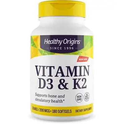 Healthy Origins Vitamin D3 & K2 180 Sgels • $36.59