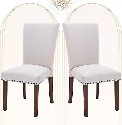 Upholstered Parsons Dining Chairs Set Of 2 Fabric Dining Room Kitchen S • $165.25