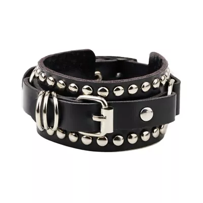 Leather Studded Punk Bracelet Studded Armband Rivets Bracelet  Rivets Cuff • £5.84