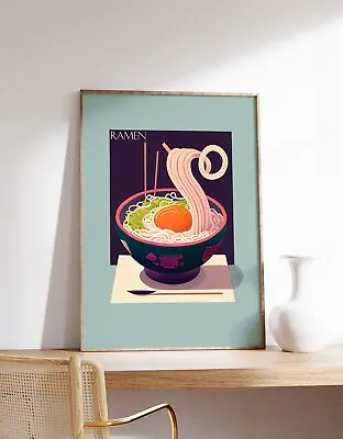 Japanese Food Print | Modern Kitchen Decor | Ramen Poster | Food Print • $240