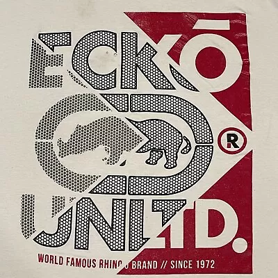 Vtg Y2K Ecko Unltd White Black Red Rhino Grunge Skater Hip Hop Thrashed READ • $9