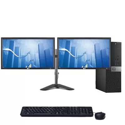 Dell 3040 SFF Bundle Desktop I5-6500 3.2GHz 8GB RAM 480GB SSD + Dual 24  Monitor • $449.99