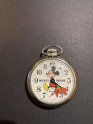 Vintage Mickey Mouse Pocket Watch Working Condition • $85