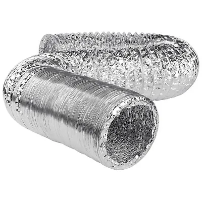 Hydroponics Aluminium Silver Flexible Ducting 4  5  6  8  10  12  Inch 5m • £9.99