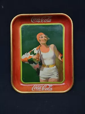 Vintage ORIGINAL 1930 Coca-Cola Coke Soda Serving Tray Swimming Girl Bottle Sign • $95