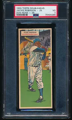 1955 Topps Double Headers #25 Jackie Robinson Brooklyn Dodgers PSA 3 VG • $799.99