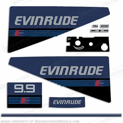 Fits Evinrude 1987 9.9hp Outboard Decal Kit Reproductions In Stock Discontinued • $54.95