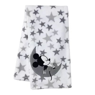 Disney Baby Mickey Mouse White/Gray Celestial Fleece Blanket By Lambs & Ivy • $21