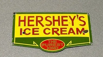 Vintage 12” Rare Hershey Ice Cream Store Porcelain Sign Car Gas Oil Truck • $109.99