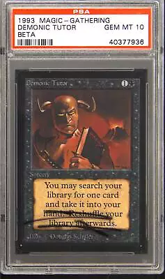 1993 Demonic Tutor Uncommon Magic: The Gathering Card PSA 10 Gem Mint • $2100