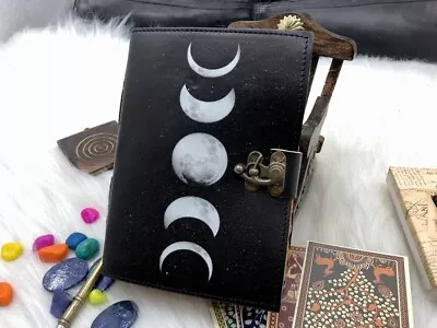 Moon Phase Vintage Leather Journal Sketchbook Gifts For Men And Women • $28.39