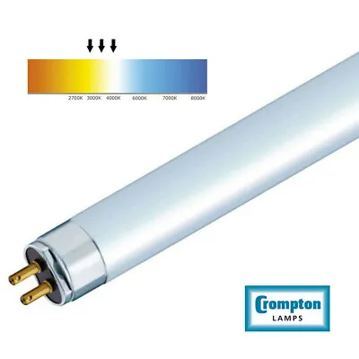 Crompton T5 FLUORESCENT TUBE 6W 8W 13W 9  12  21  ✓Warm ✓Standard ✓Cool White • £6.81