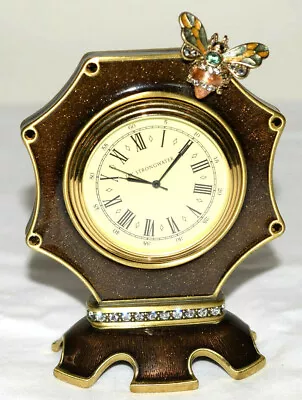 Jay Strongwater Enamel Swarovski Crystal Butterfly Clock • $145