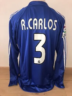 Roberto Carlos Real Madrid Match Worn Shirt Liga 04/05 Brasil Jersey Camiseta • $982.03