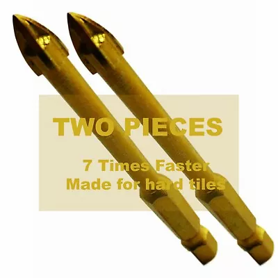 2 X 6 Mm Hex Tile Drill Marble Granite Porcelain Titanium Tile Hole Cutters UK • £6.80