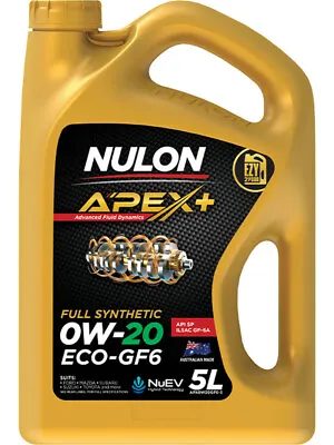 Nulon Apex+ 0W-20 ECO-GF6 Engine Oil 5L Full Synthetic (APX0W20GF6-5) • $73.70