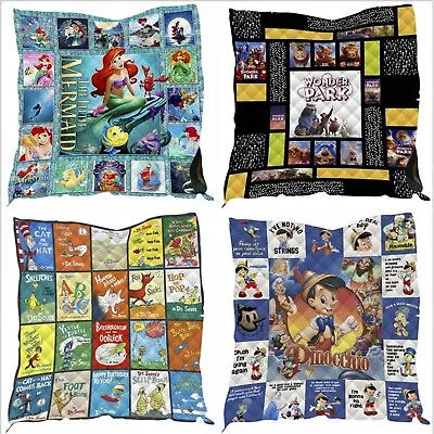 £38.12 • Buy Scooby Doo Pinocchio Cotton Blanket Xmas Mickey Minnie Mouse Bedding Quilt Throw