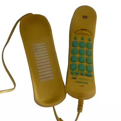 Vintage Audioline Telephone Phone Yellow Green Push Buttons Wall Mounted Retro • £16.99