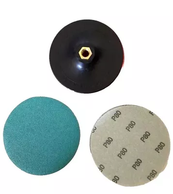 6  Hook Loop Zirconium Sanding Disc 80 Grit Orbital Sander Pad 10-100pc 67462209 • $8.30