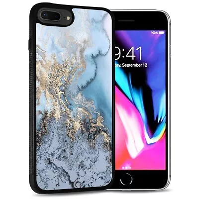 ( For IPhone 8 ) Back Case Cover AJ12414 Light Blue Marble • $9.99