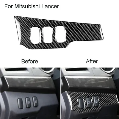 Carbon Fiber Light Control Panel Cover Trim For Mitsubishi Lancer 2008-2015 • $10.89