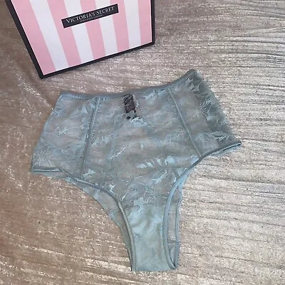 Victoria’s Secret Corset High Waist Lace Semi Sheer Zip Briefs Mint NEW £45 M 10 • £20