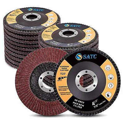 50PCS 4-1/2  Flap Disc 40 Grit 4.5  X 7/8  Angle Grinder Sanding Grinding Wheels • $56.04