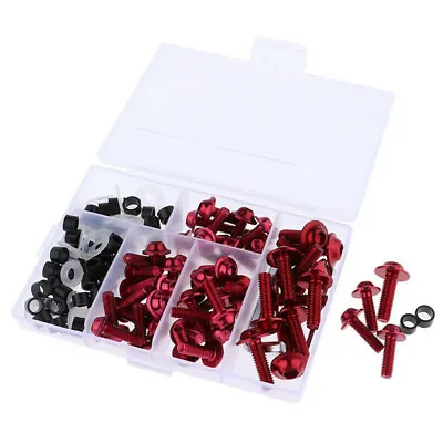 £11.54 • Buy 158x Fairing Bolts Kit Fastener Clips Screws Red For Motorcycle Sportbike