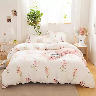 Botanical Floral Comforter Set Pink Flowers Comforter Set Pink Lavender Flowers  • $88.52