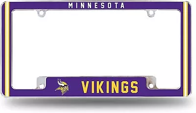 Minnesota Vikings Metal License Plate Frame Chrome Tag Cover Alternate Design... • $21.99