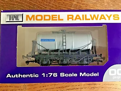 DAPOL 6 Wheeled Silver Milk Tank Wagon Express Dairy Model Railway • £12