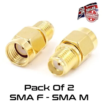 £3.95 • Buy RP SMA Male (Female Pin) To SMA Female (Female Pin) Adapter Pack Of 2 *UK Supply
