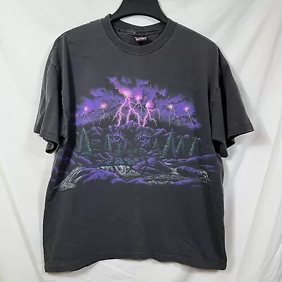 Vtg Single Stitch Distressed Wolf Mountain Purple Thunder Double Sided XL Shirt • $39.99