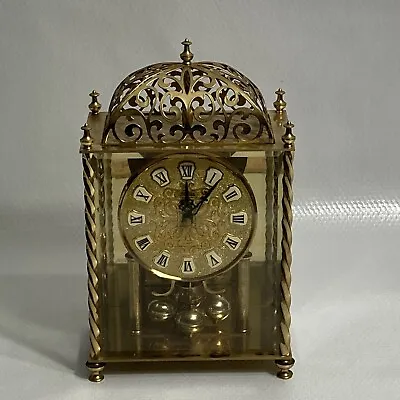 Vintage Haller Germany Temple Mantel Skeleton Clock Brass Dome Worship • £93.60