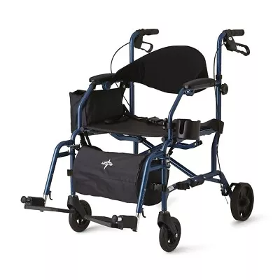 Medline Combo Rollator/Transport Chair Blue 1Ct • $240.14