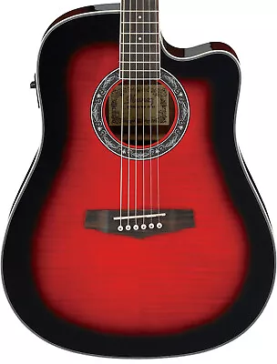 Ibanez PF28ECE-TRS Acoustic/Electric Guitar TRS-Transparent Red Sunburst • $329.99