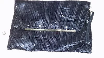 Matalan -  Black Sequined A4 Rectangle Purse/Clutch Bag Size Large • £3.30