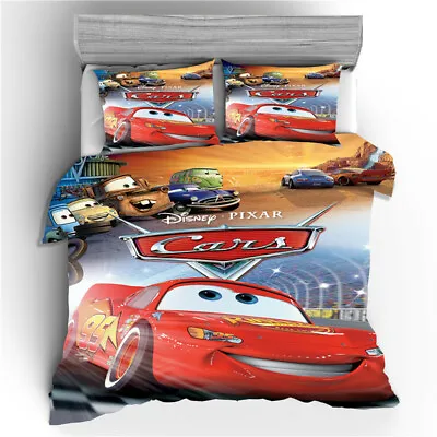 Cars Mighty Lightning McQueen Single/Double/Queen/King Bed Quilt Cover Set • $50.88