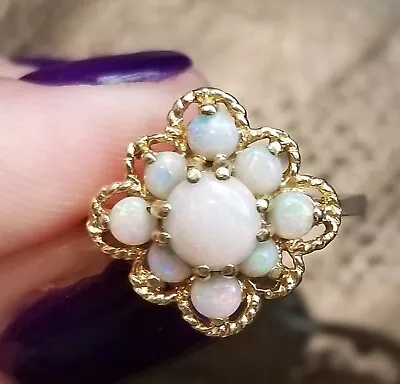 14k Yellow Gold Vintage Opal Ring • $399