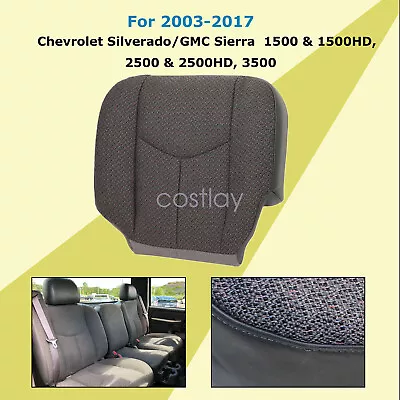 For 2003-2007 GMC Sierra 1500 2500HD Driver Bottom Cloth Seat Cover Dark Gray • $24.05