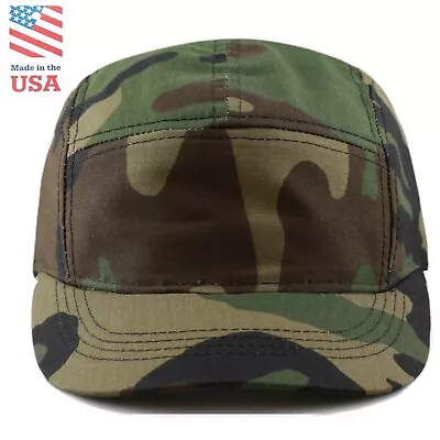Cotton Hat - [MADE IN USA] 5 Panel Running Unstructured Outdoor Baseball Cap • $10.50