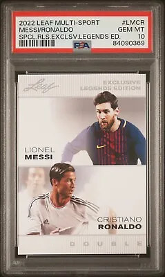 CRISTIANO RONALDO & LIONEL MESSI Rare LEGENDS EDITION Soccer Card PSA 10 • $150